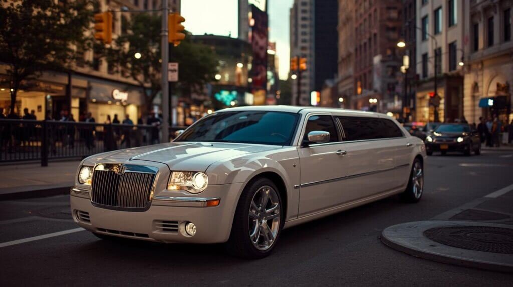 limo car on ny busy streets white black limo A Safer Ride Starts Here_ Why Safety Is the Real Luxury in 2025