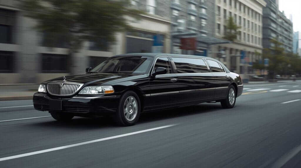 vehicle limo car on real roads